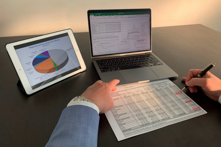 working in the office